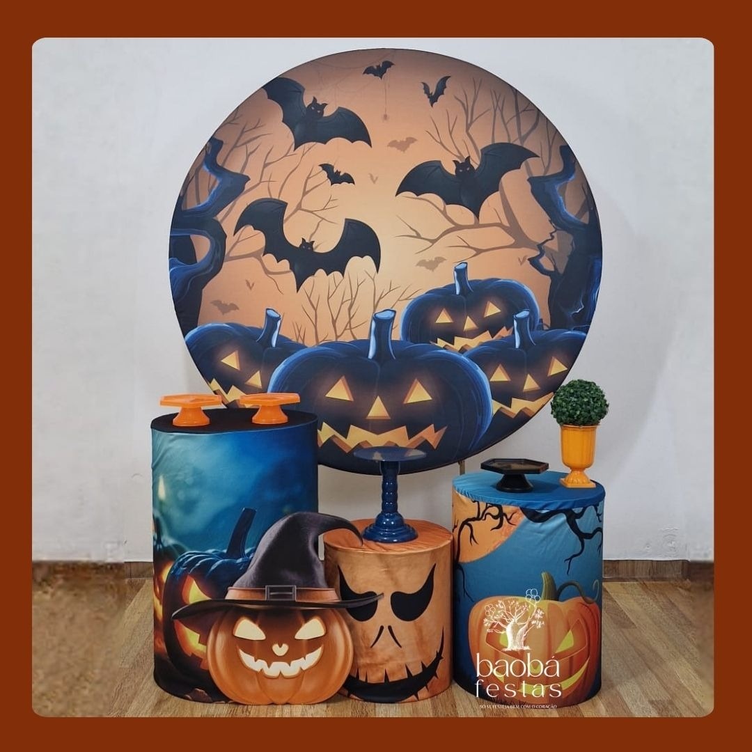 Kit Prata - Helloween 2 + Totem de Chão - Baobafestas