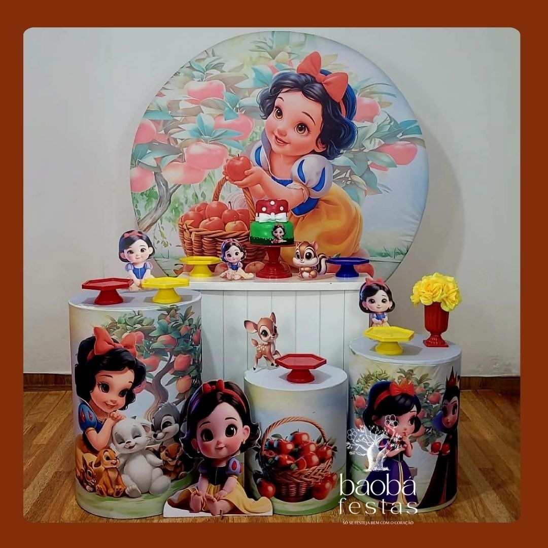 Branca de Neve Baby (145) - Kit Diamante + Totem - Baobafestas