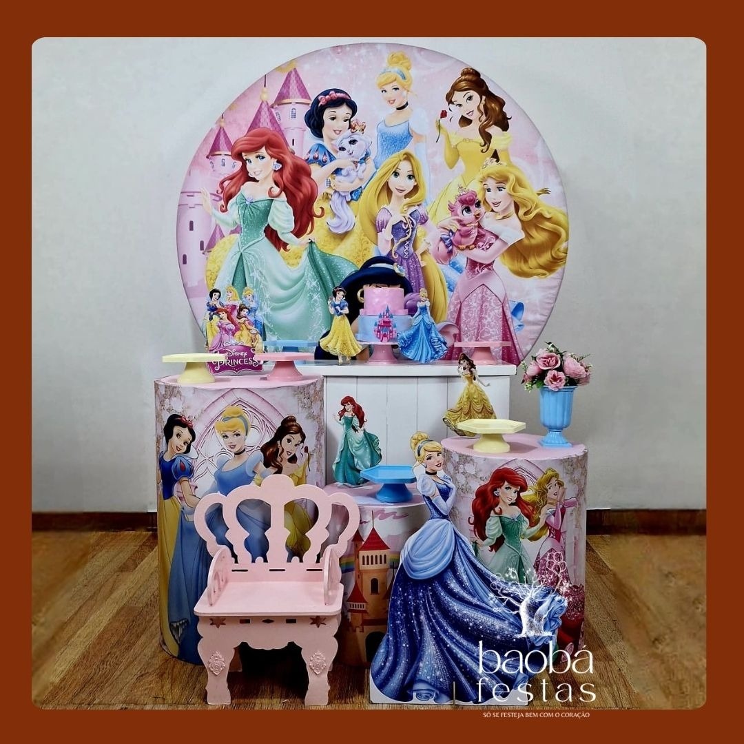 Princesas Disney (25) - Kit Diamante (+Totem + Banquinho) - Baobafestas