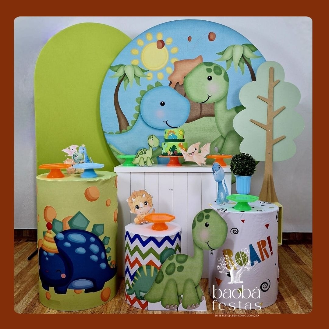 Dino Baby - Kit Luxo (+ Totem Dino + Árvore Com Aparador) - Baobafestas