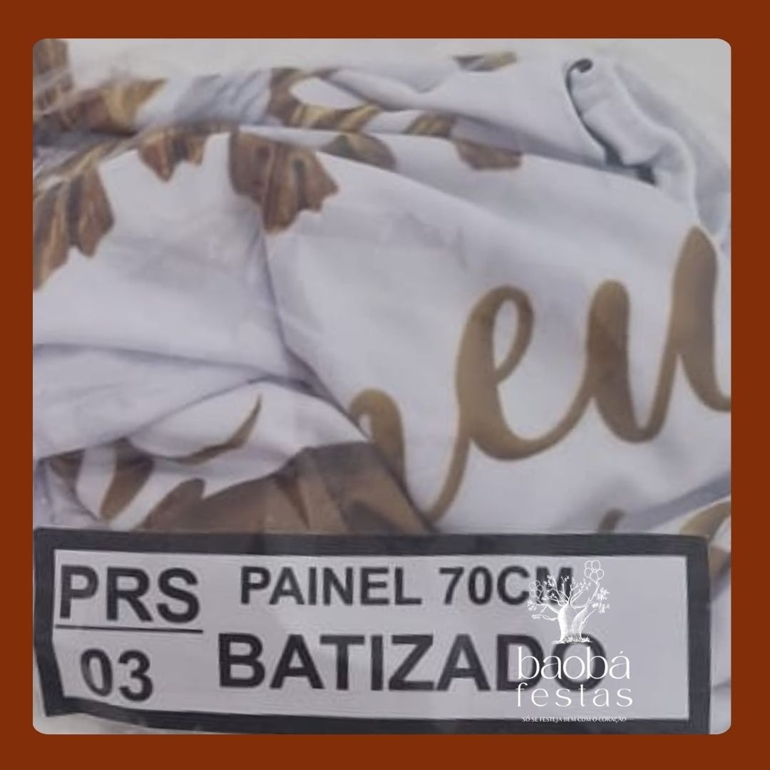 Tecido Mini Cenário 70X70 - Batizado - Baobafestas