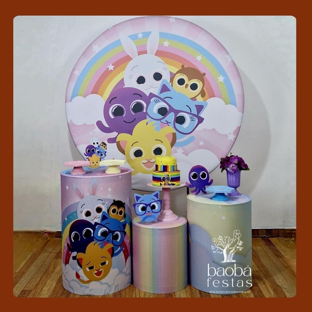 Kit Ouro - Bolo Fofos Rosa - Baobafestas