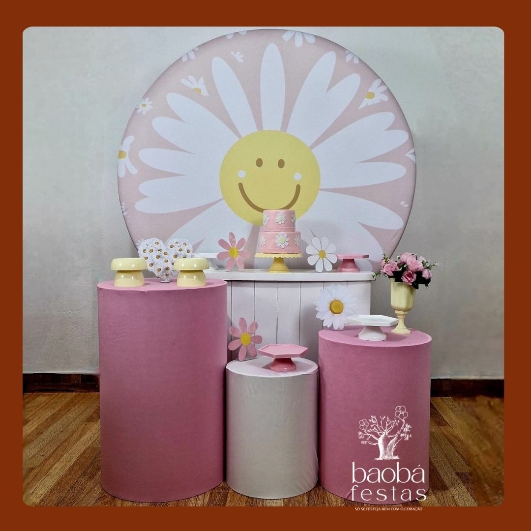 Margarida Rosa (105) - Kit Diamante  - Baobafestas