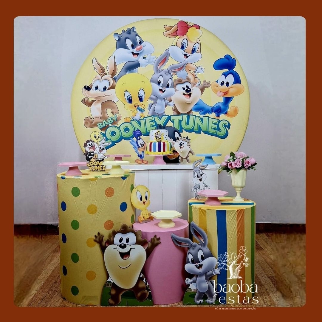 Looney Tunes Rosa (126) - Kit Diamante ( +2 Totens)   - Baobafestas