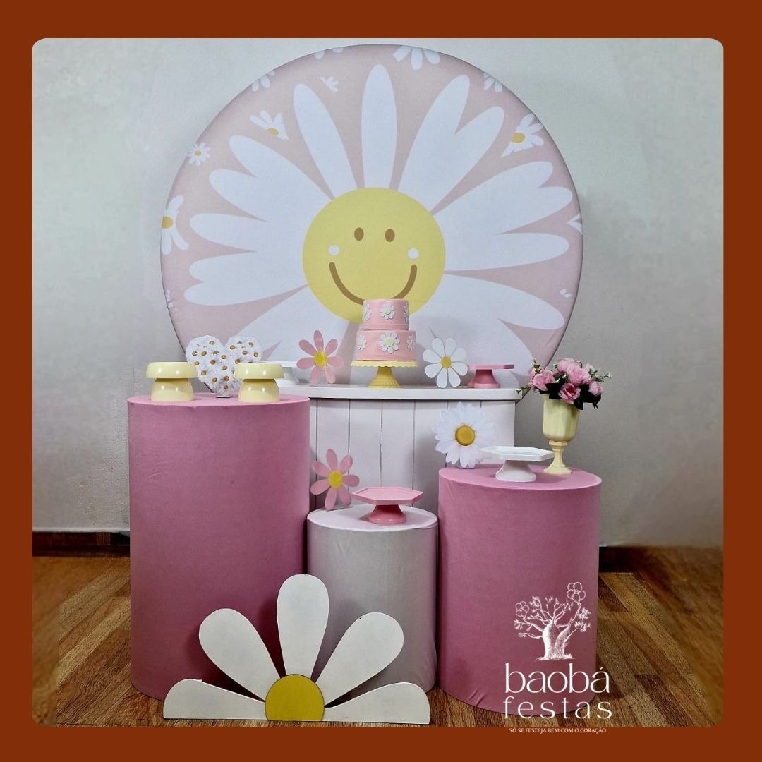 Margarida Rosa (105) - Kit Diamante (+Totem)  - Baobafestas