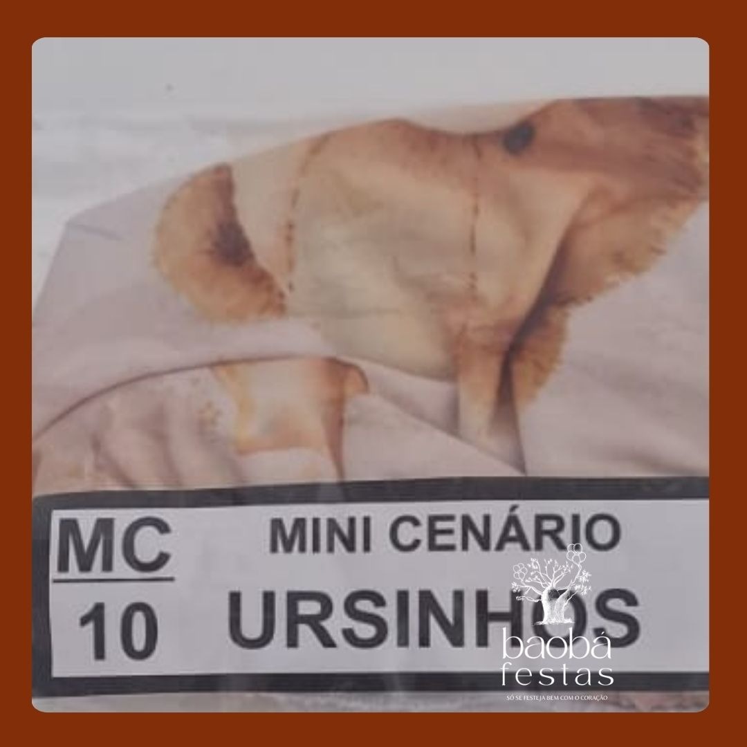 Tecido Mini Cenário 50X50 - Ursinhos Nude - Baobafestas