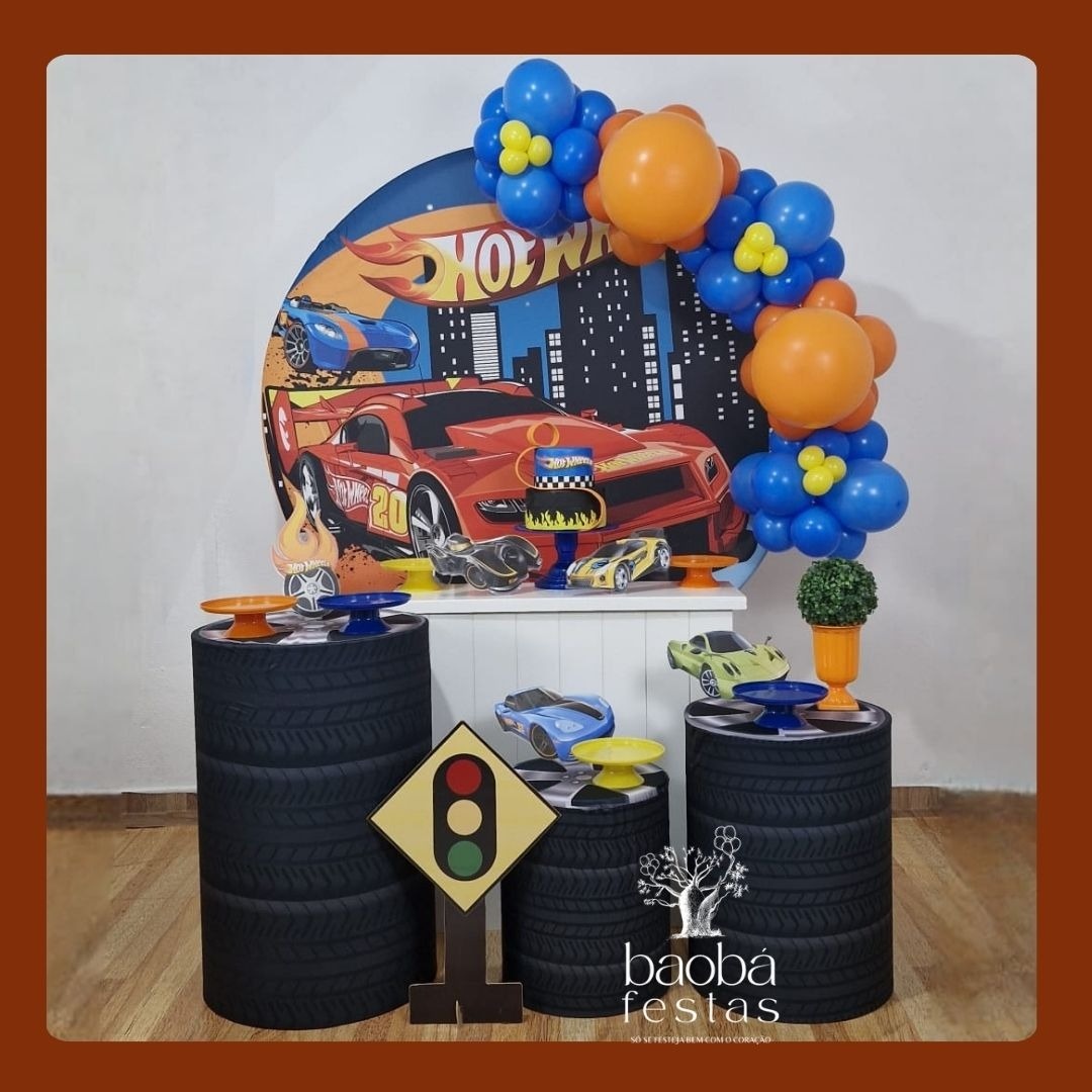 Hotwheels - Kit Diamante (+Totem) (Sem Balões)  - Baobafestas