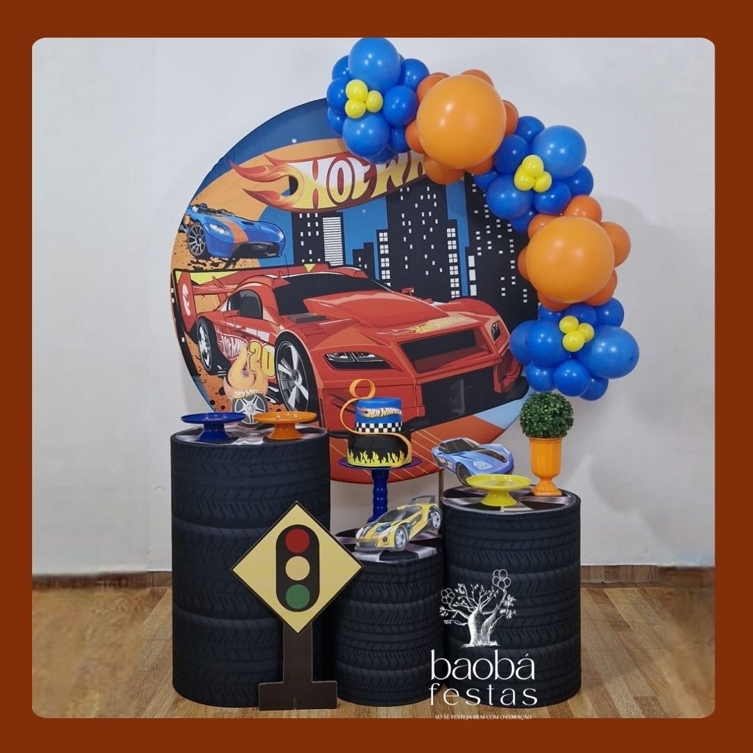 Hotwheels - Kit Ouro (+Totem) (Sem Balões)    - Baobafestas