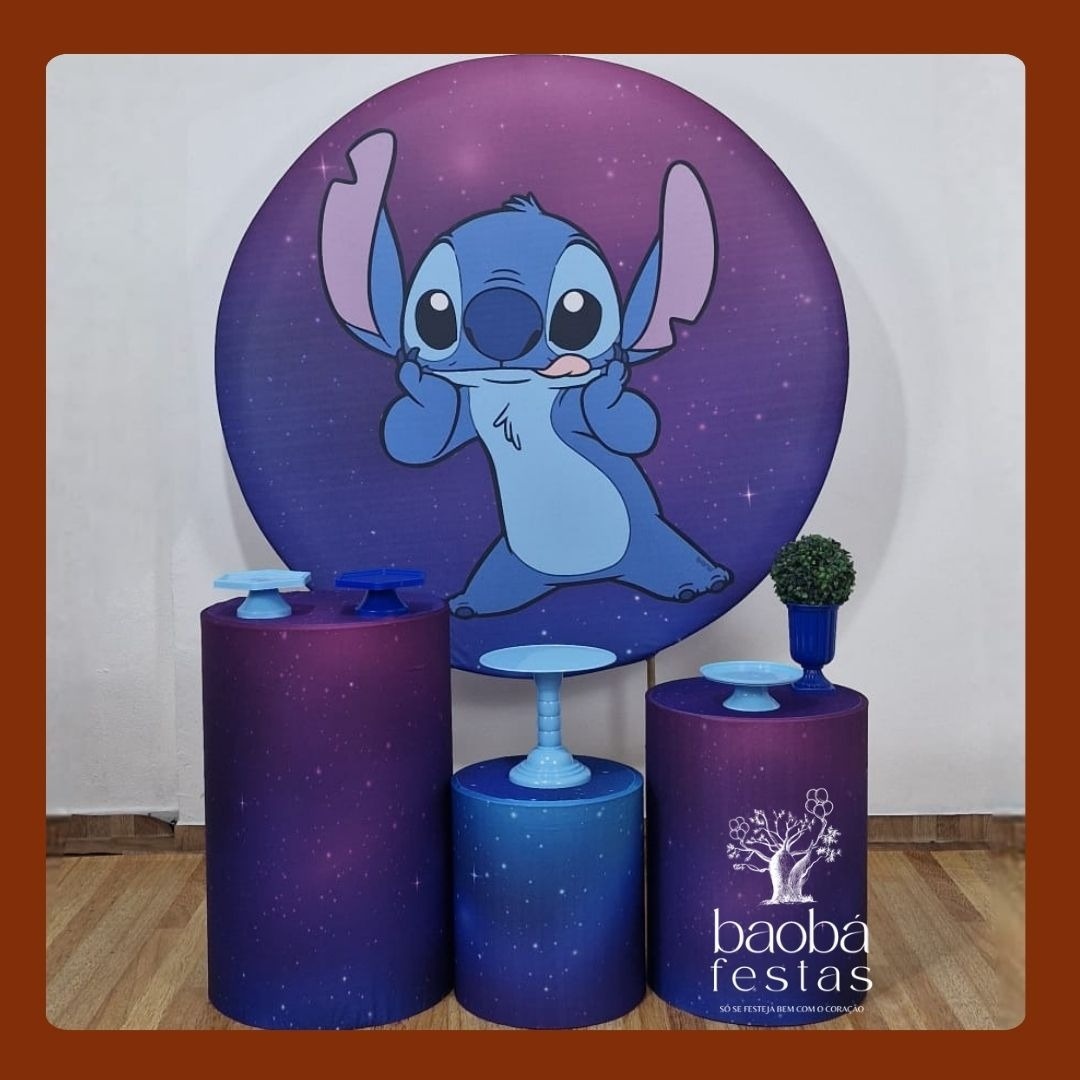 Kit Prata - Stitch Azul - Baobafestas