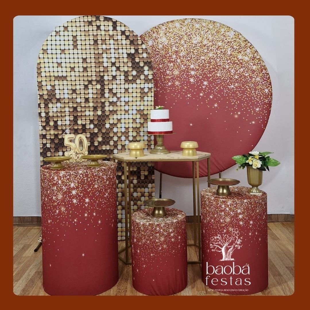 Kit Luxo - Vermelho Com Dourado - Baobafestas
