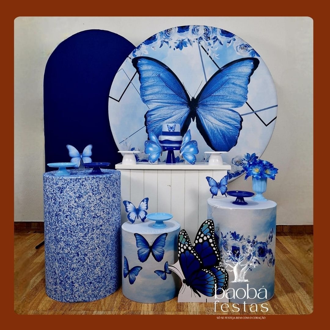Borboleta Azul - Kit Luxo  (+ Totem) - Baobafestas