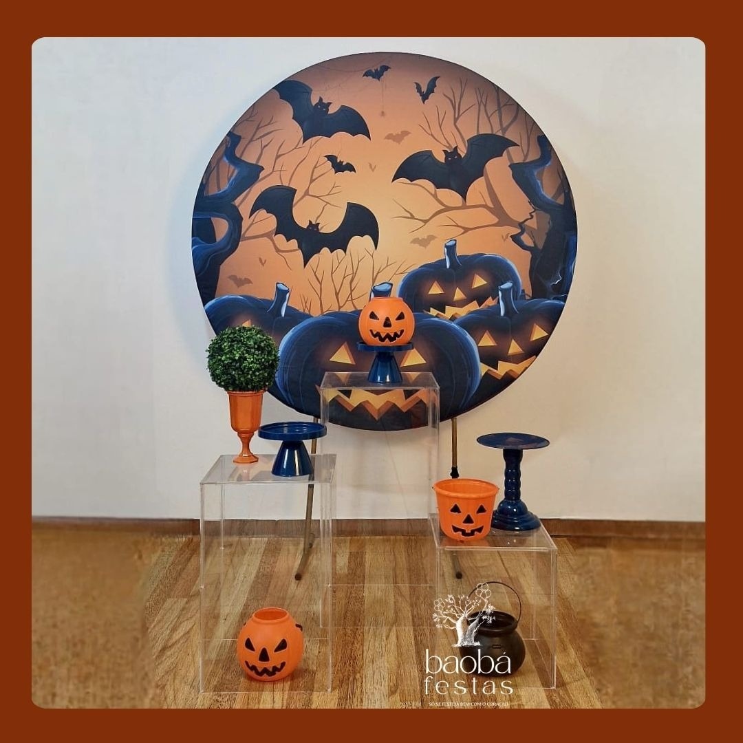 Composição Halloween - Painel Redondo  - Baobafestas