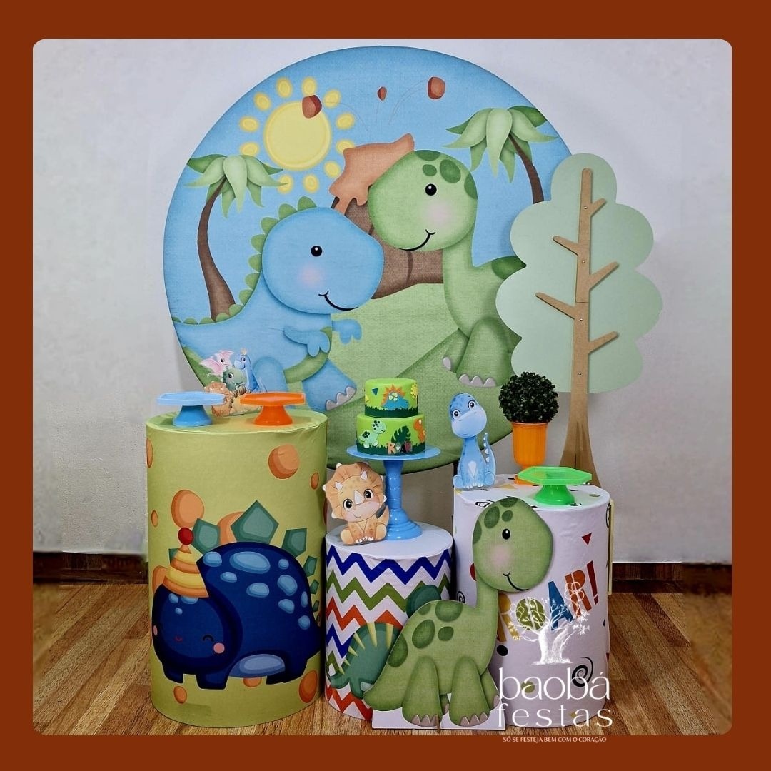 Dino Baby - Kit Ouro (+ Árvore + Totem Dino)  - Baobafestas