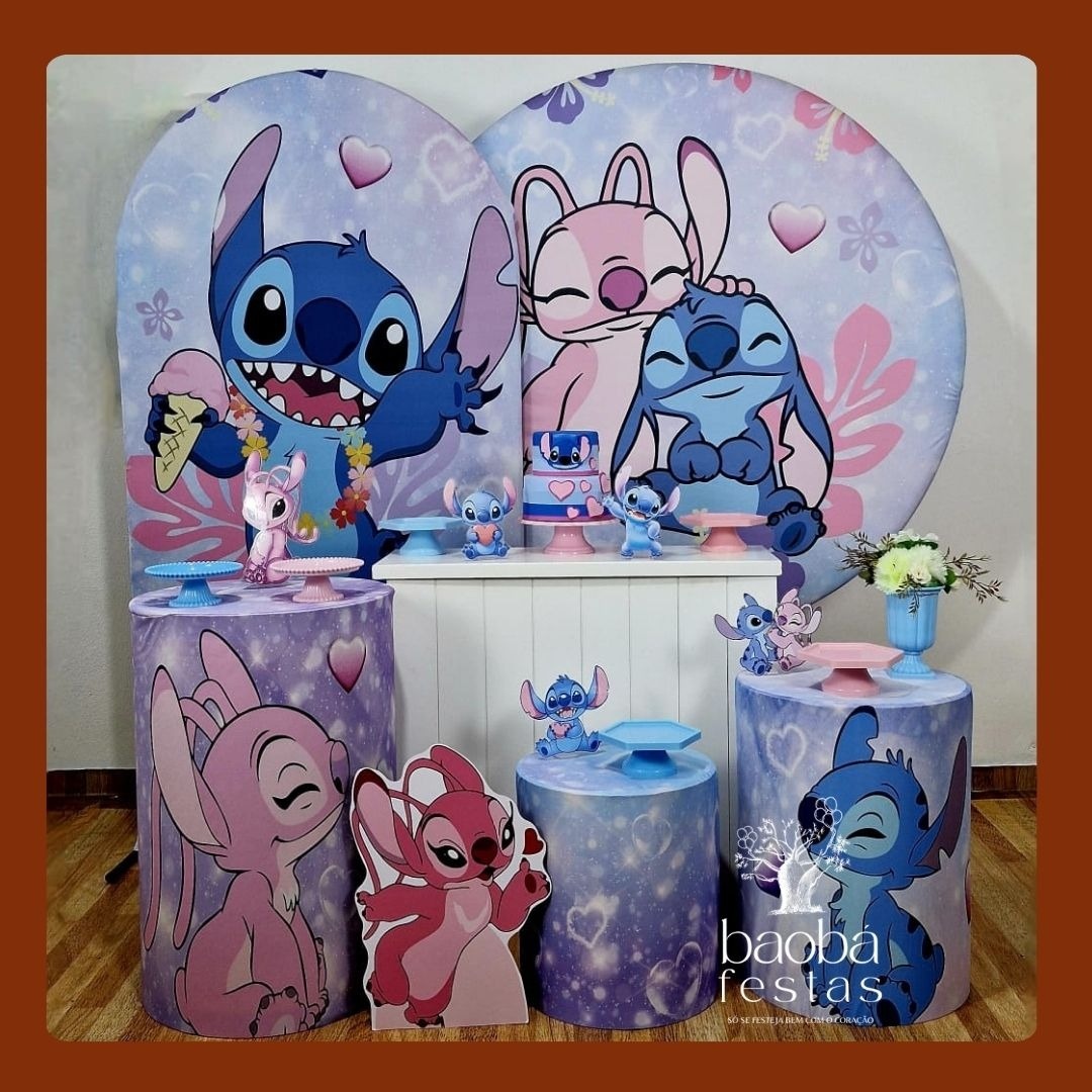 Kit Luxo - Stitch E Angel + 1 Totem Angel - Baobafestas