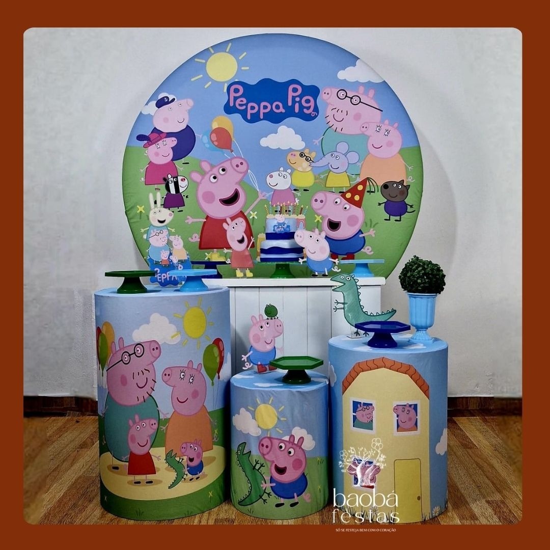 Peppa Pig Azul (76) - Kit Diamante  - Baobafestas