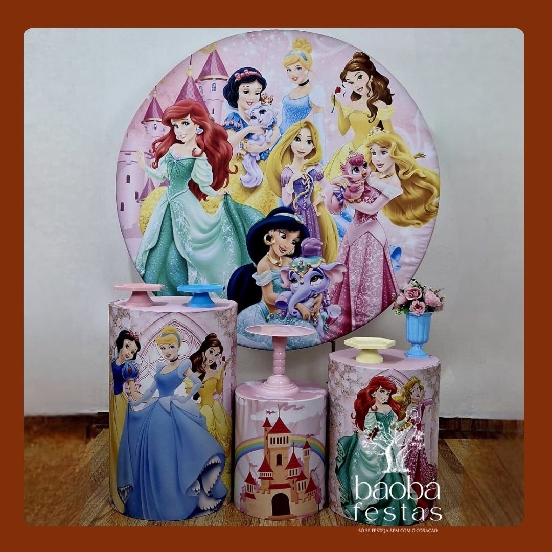 Princesas Disney (25) - Kit Prata - Baobafestas