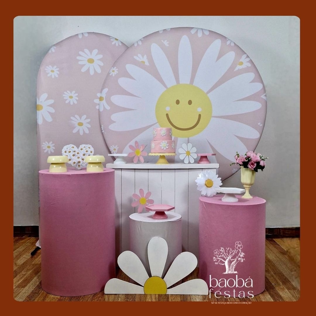 Margarida Rosa (105) - Kit Luxo (+Totem) - Baobafestas