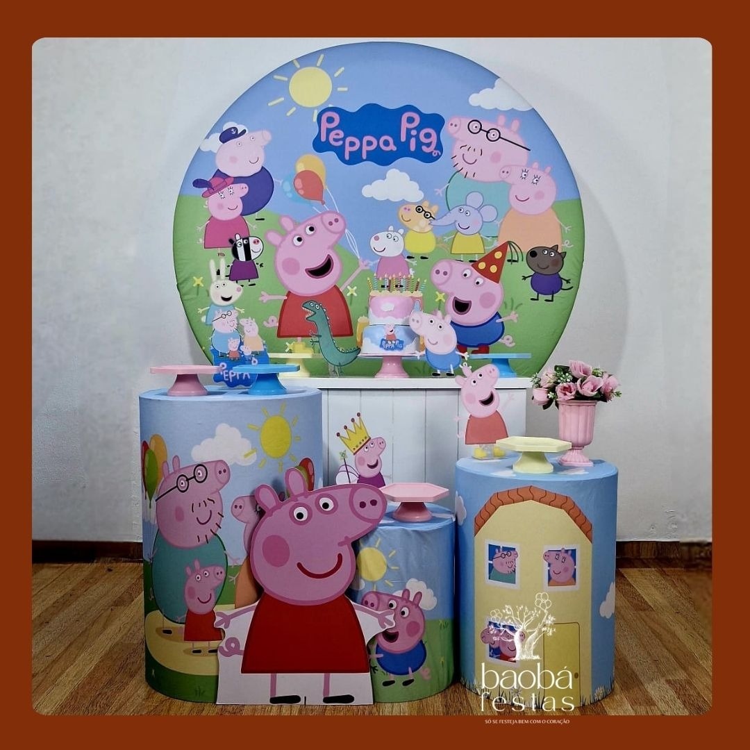 Peppa Pig Rosa (76) - Kit Diamante (+Totem) - Baobafestas