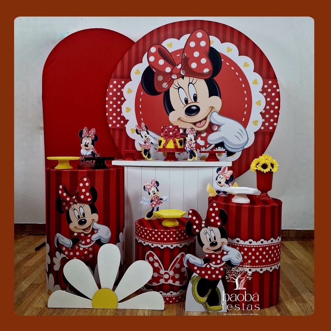 Minnie Vermelha (58) - Kit Luxo - Baobafestas
