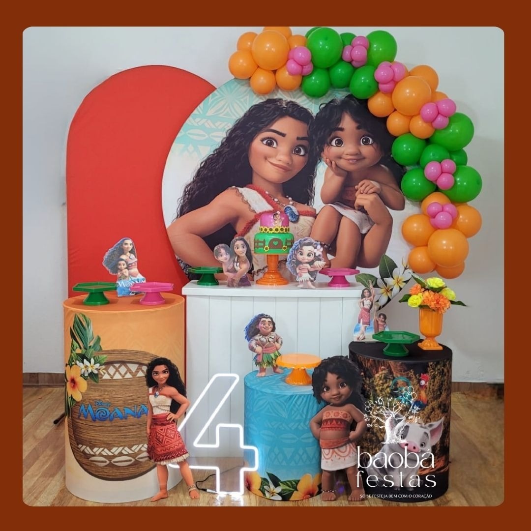 Moana 2 - Kit Luxo (+ Balões + 2 Totens de Chão)  - Baobafestas