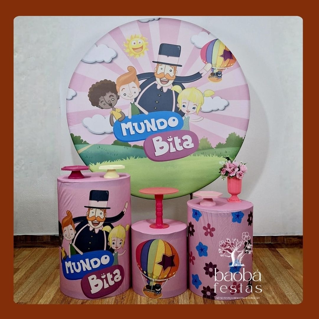Mundo Bita Rosa - Kit Prata  - Baobafestas