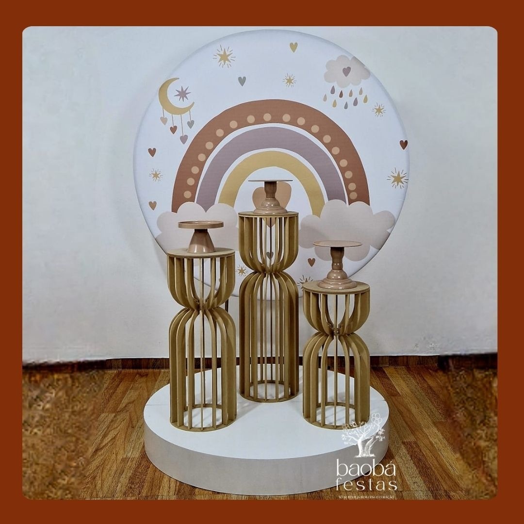 Arco Iris Boho (59)- Composição Trio de Ampulhetas - Baobafestas