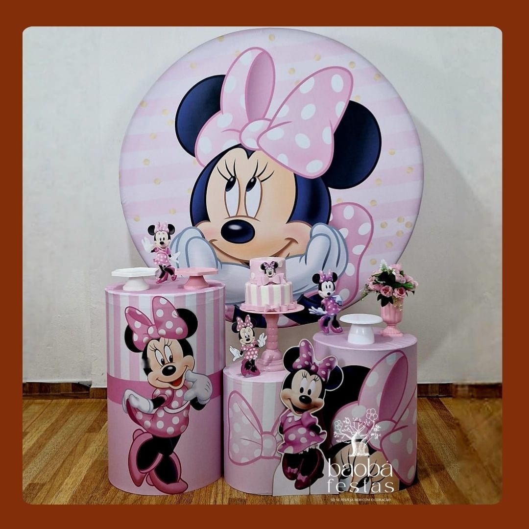 Minnie Rosa (152) - Kit Ouro (+ Totem)  - Baobafestas