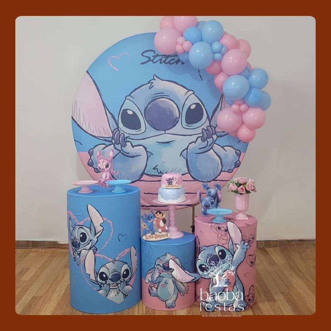 Kit Ouro - Stitch Rosa - Baobafestas
