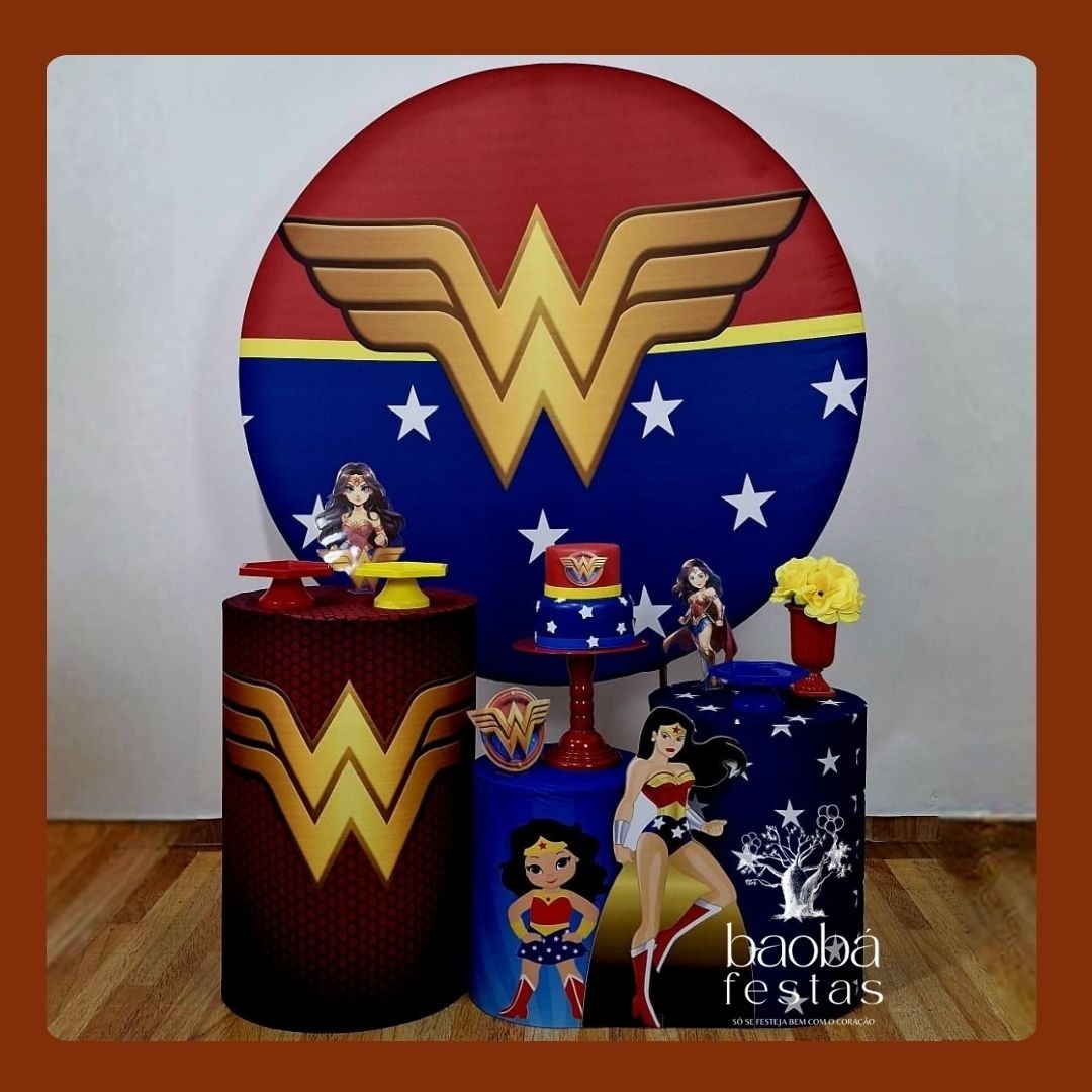 Mulher Maravilha (162) - Kit Ouro (+Totem) - Baobafestas