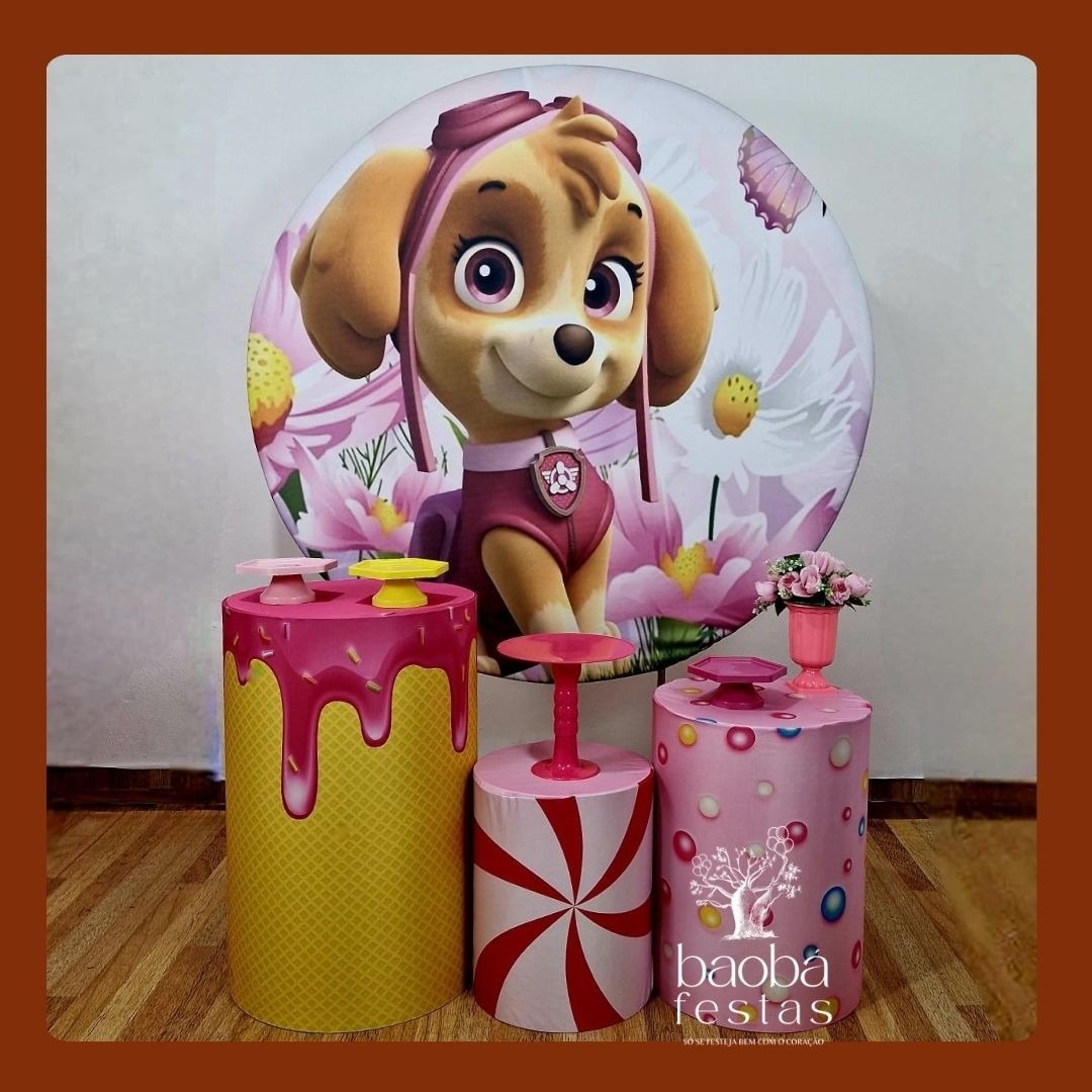 Skye-Patrulha Canina (61) - Kit Ouro Prata - Baobafestas