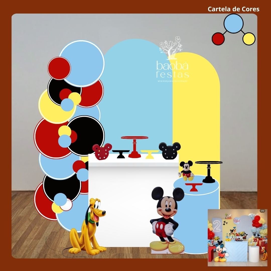 Projeto Personalizado - Composição Mickey 3 (Sem Balões)  - Baobafestas