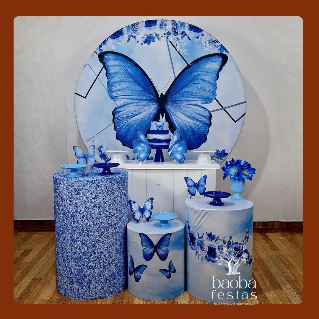 Borboleta Azul - Kit Diamante  - Baobafestas