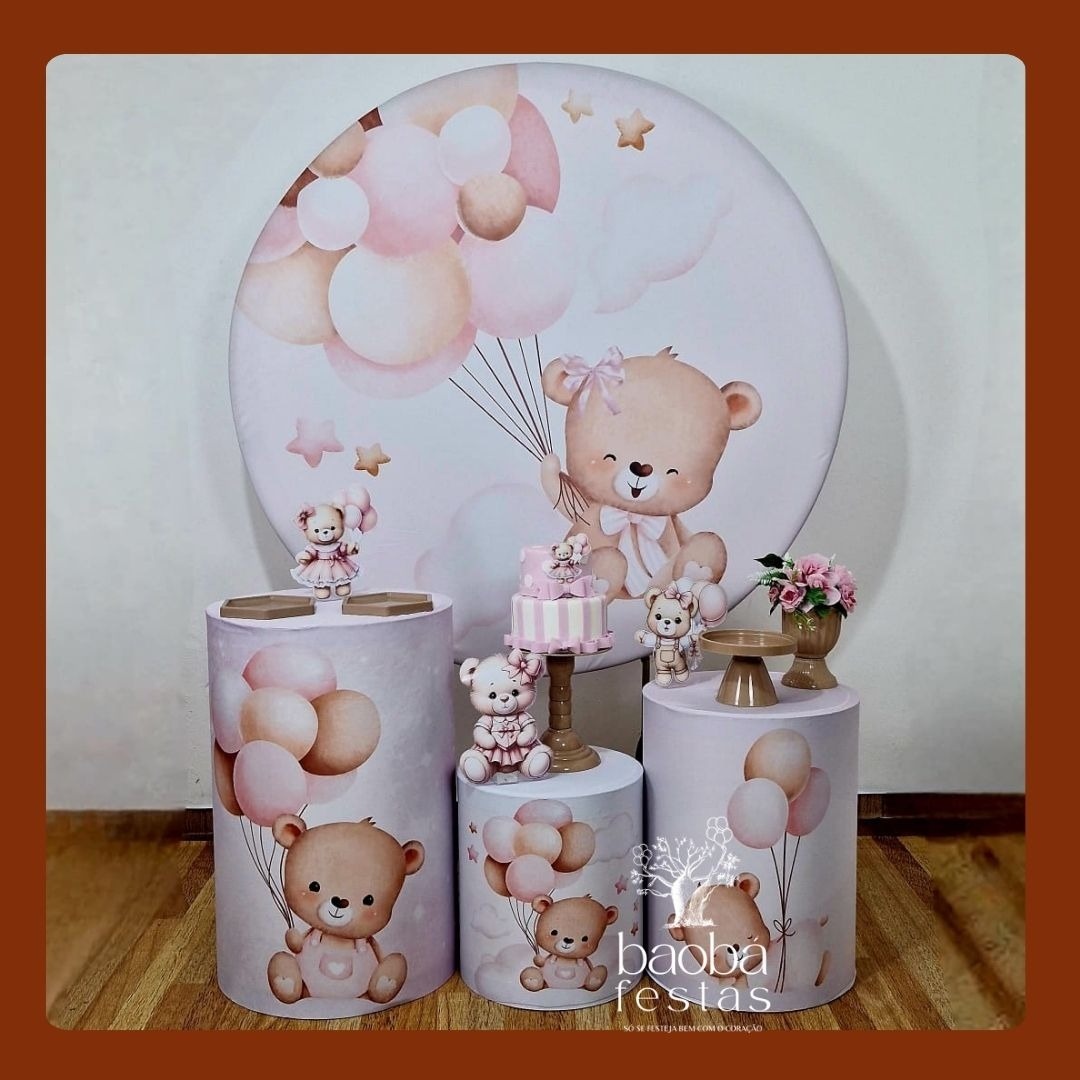 Ursinha/Balões (170) - Kit Ouro  - Baobafestas