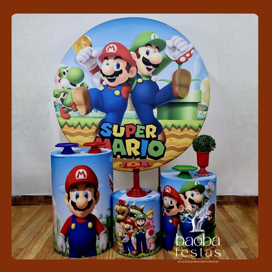 Super Mario Bross - Kit Prata  - Baobafestas