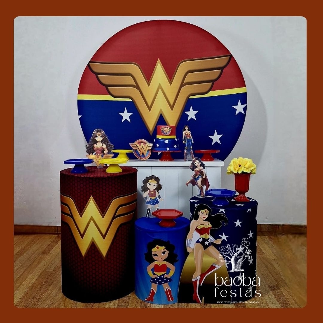 Mulher Maravilha (162) - Kit Diamante (+Totem) - Baobafestas
