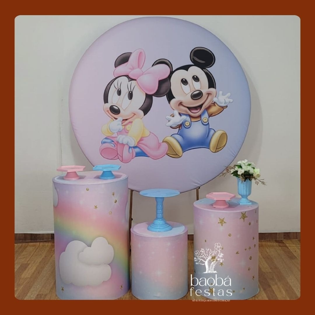 Kit Prata - Mickey E Minnie Baby - Baobafestas