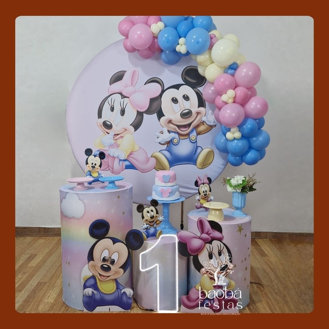 Kit Prata - Mickey E Minnie Baby  - Baobafestas