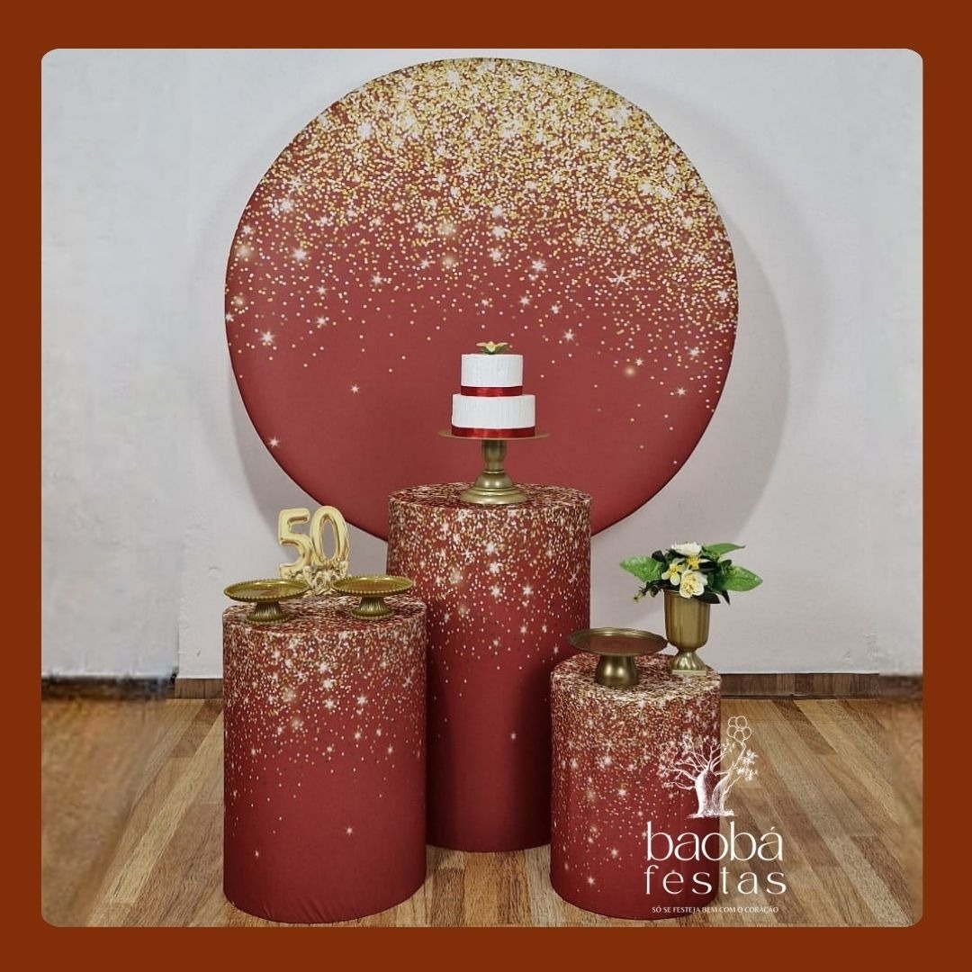 Kit Ouro - Vermelho Com Dourado  - Baobafestas