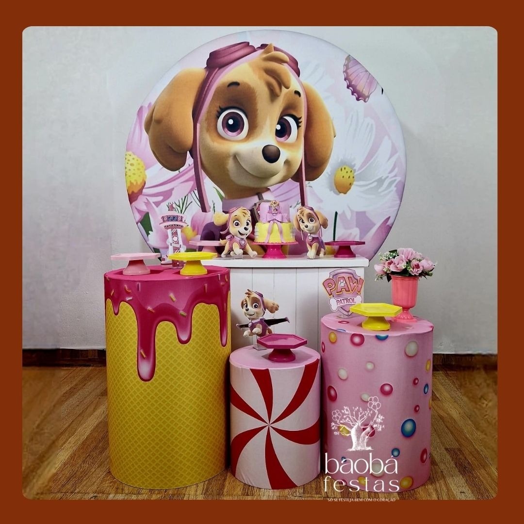 Skye-Patrulha Canina (61) - Kit Diamante  - Baobafestas