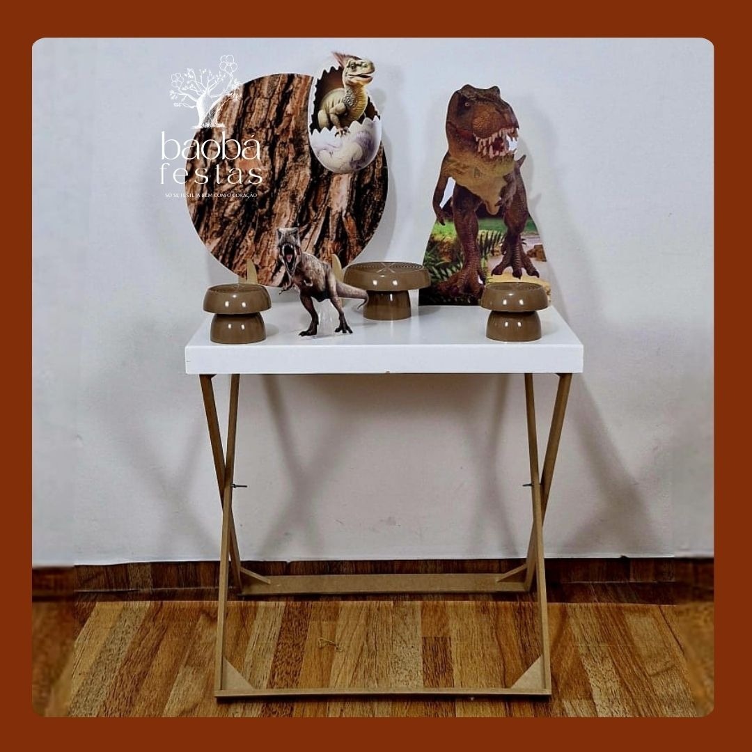 Dinossauro - Mini Cenário + Totem de Chão - Baobafestas