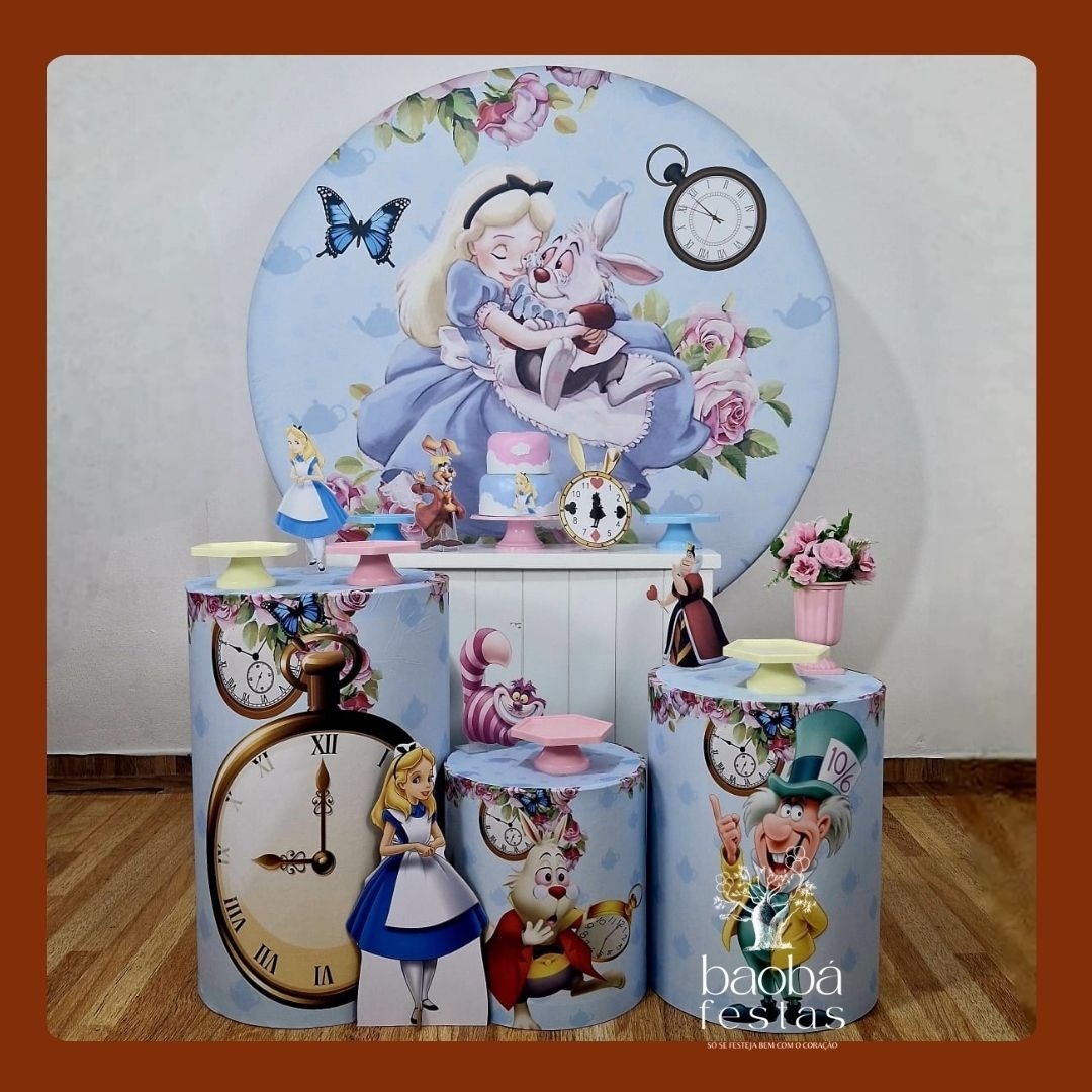Alice No País das Maravilhas (90)- Kit Diamante (+Totem)  - Baobafestas