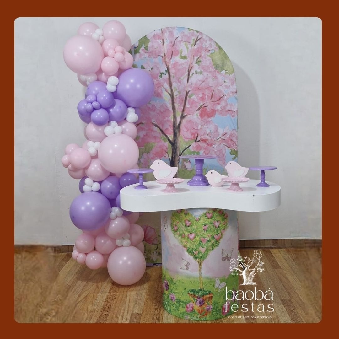 Jardim Encantado (21) -Tampo Orgânico - (Sem Balões) - Baobafestas