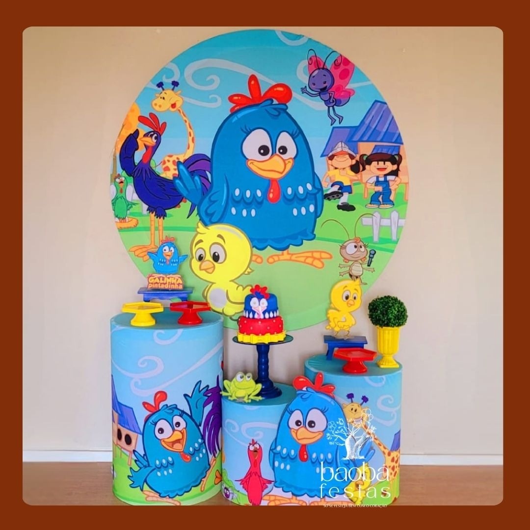 Kit Ouro - Galinha Pintadinha Azul - Baobafestas