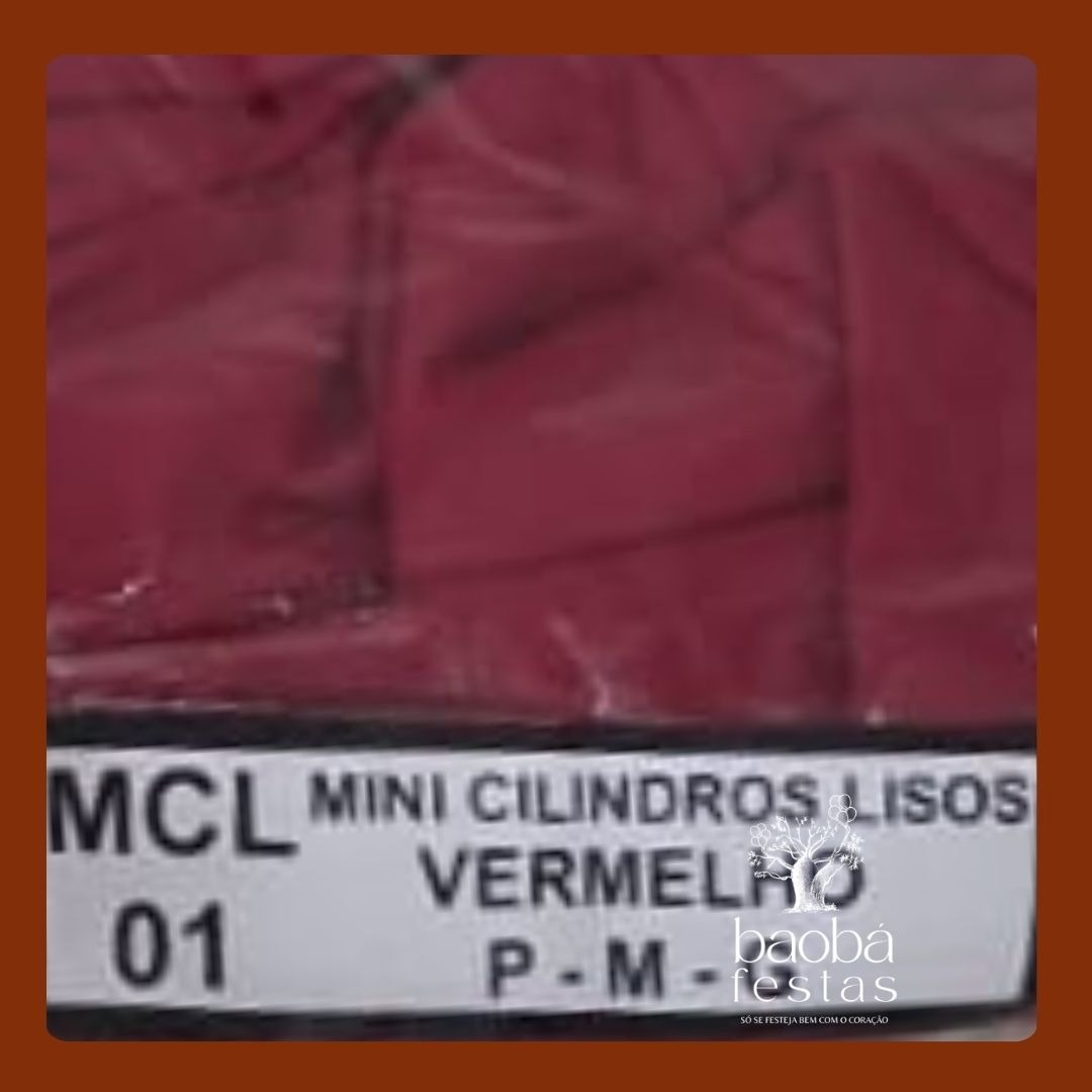 Tecidos Mini Trio de Cilindros - P M G - Vermelho - Baobafestas