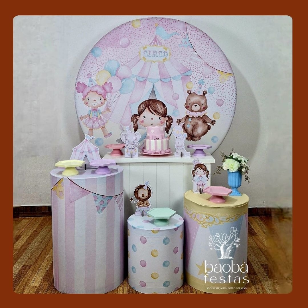 Kit Diamante - Circo Rosa - Baobafestas