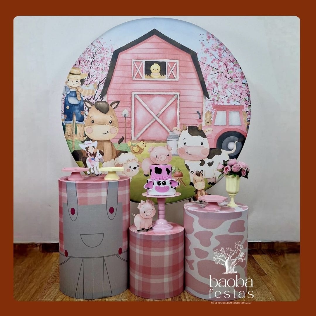 Fazendinha Rosa (163) - Kit Ouro - Baobafestas