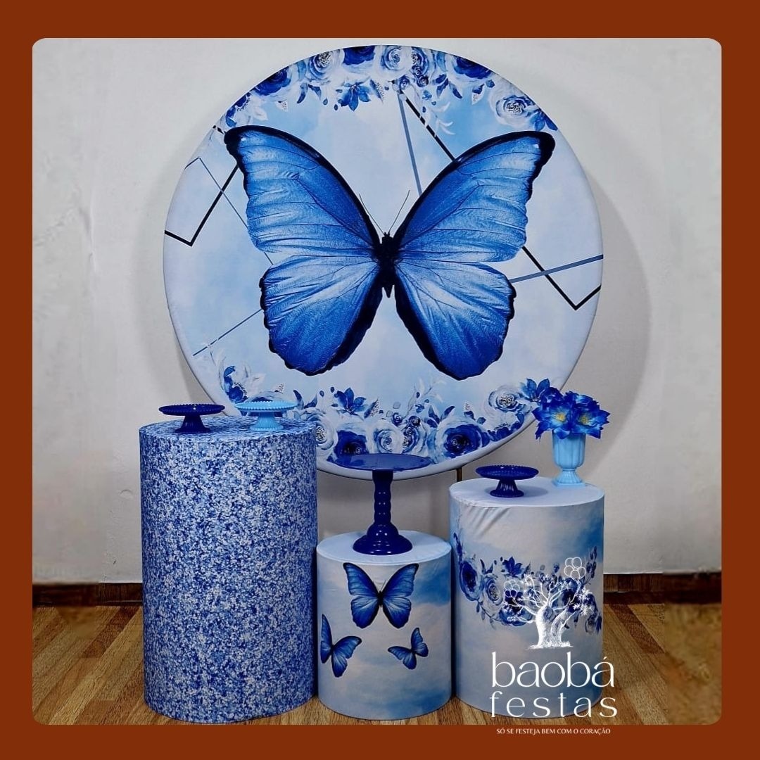 Borboleta Azul - Kit Prata - Baobafestas