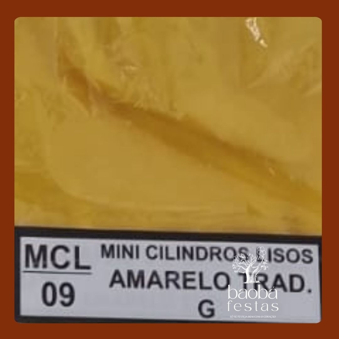 Tecidos Mini Trio de Cilindros - G - Amarelo - Baobafestas