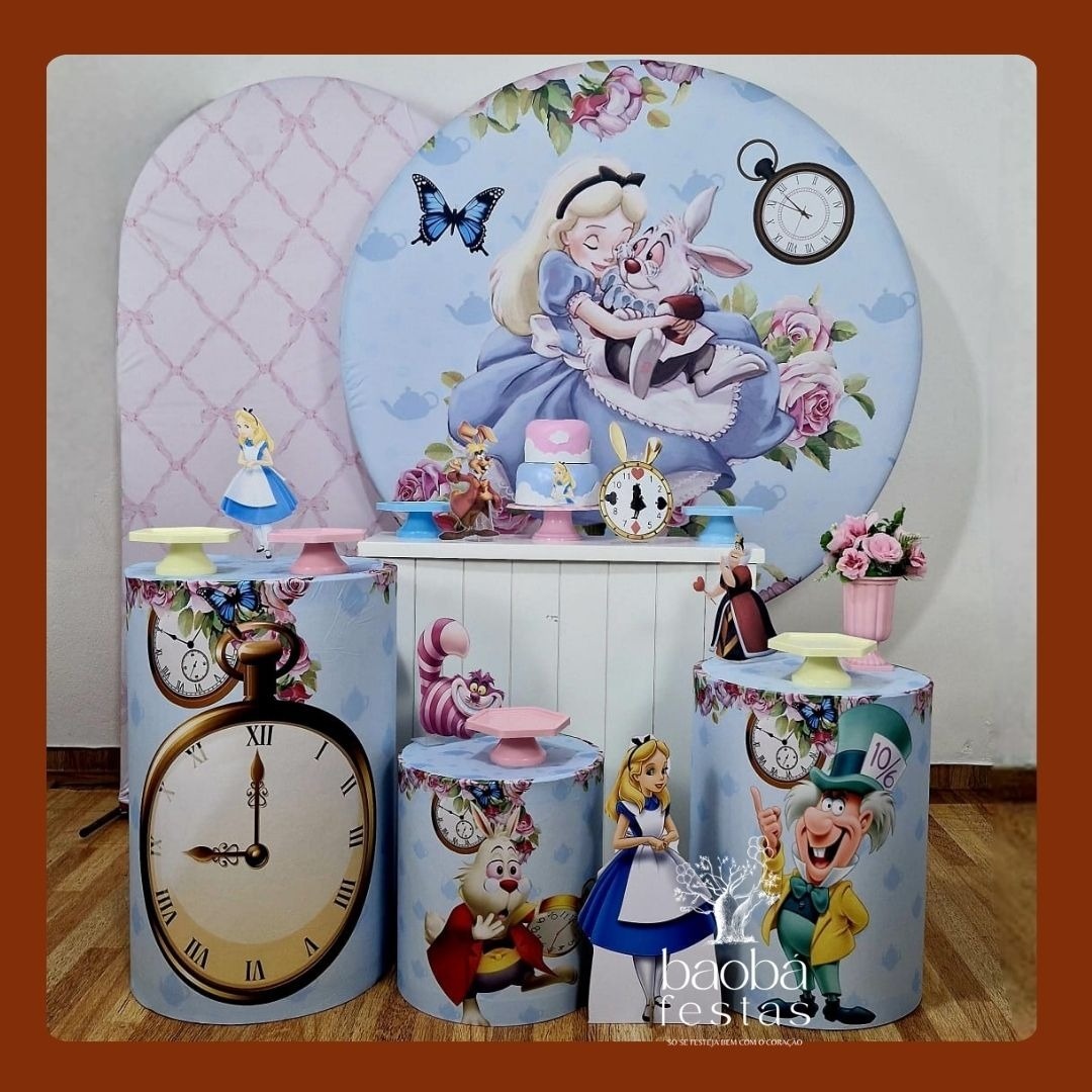 Alice No País das Maravilhas (90)- Kit Luxo (+Totem) - Baobafestas