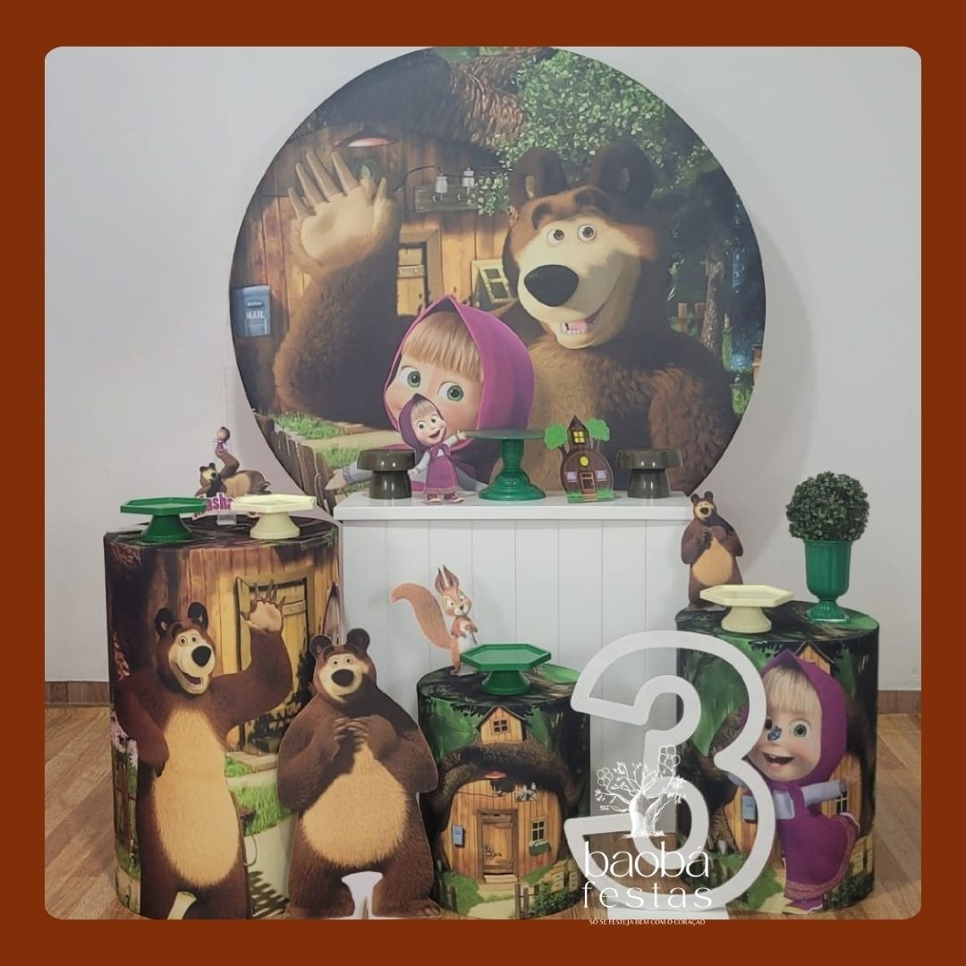 Kit Diamante - Masha E O Urso Menino - Baobafestas